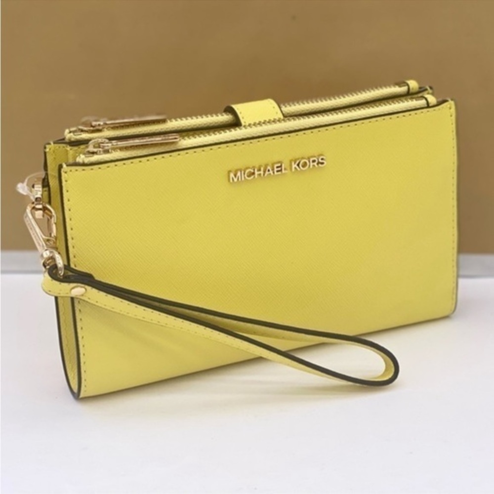 Michael Kors DoubleZip Wallet Wristlet Phone Case Sunshine